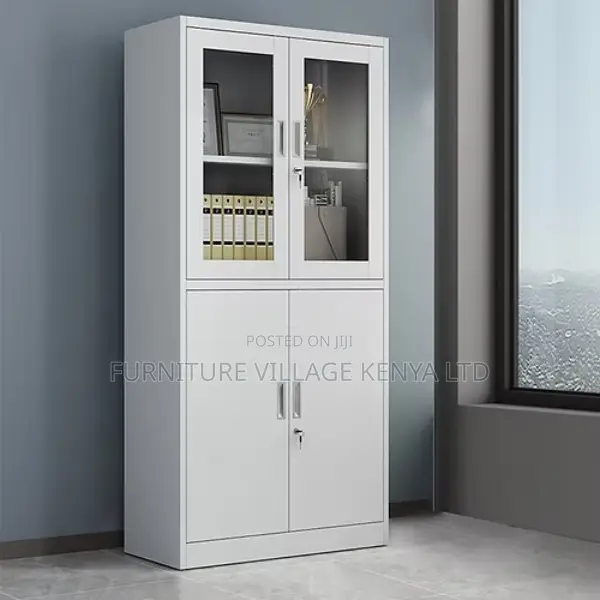 Cabinets:Office 2-door Glass Front Storage File Cabinet