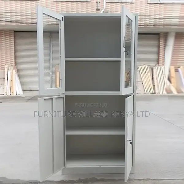 Cabinets:Office 2-door Glass Front Storage File Cabinet