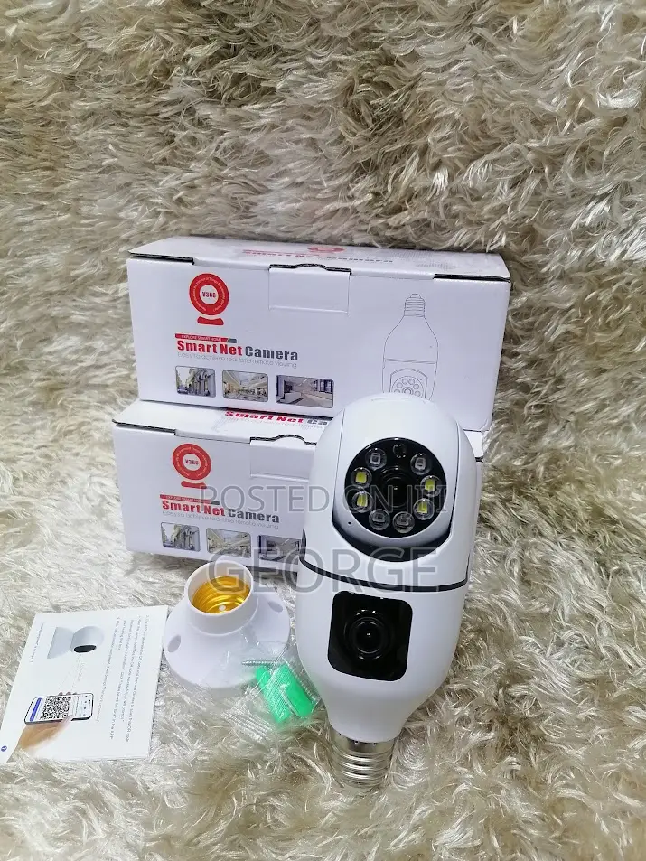 #Wifi Smart Dual Lens Bulb Camera 360