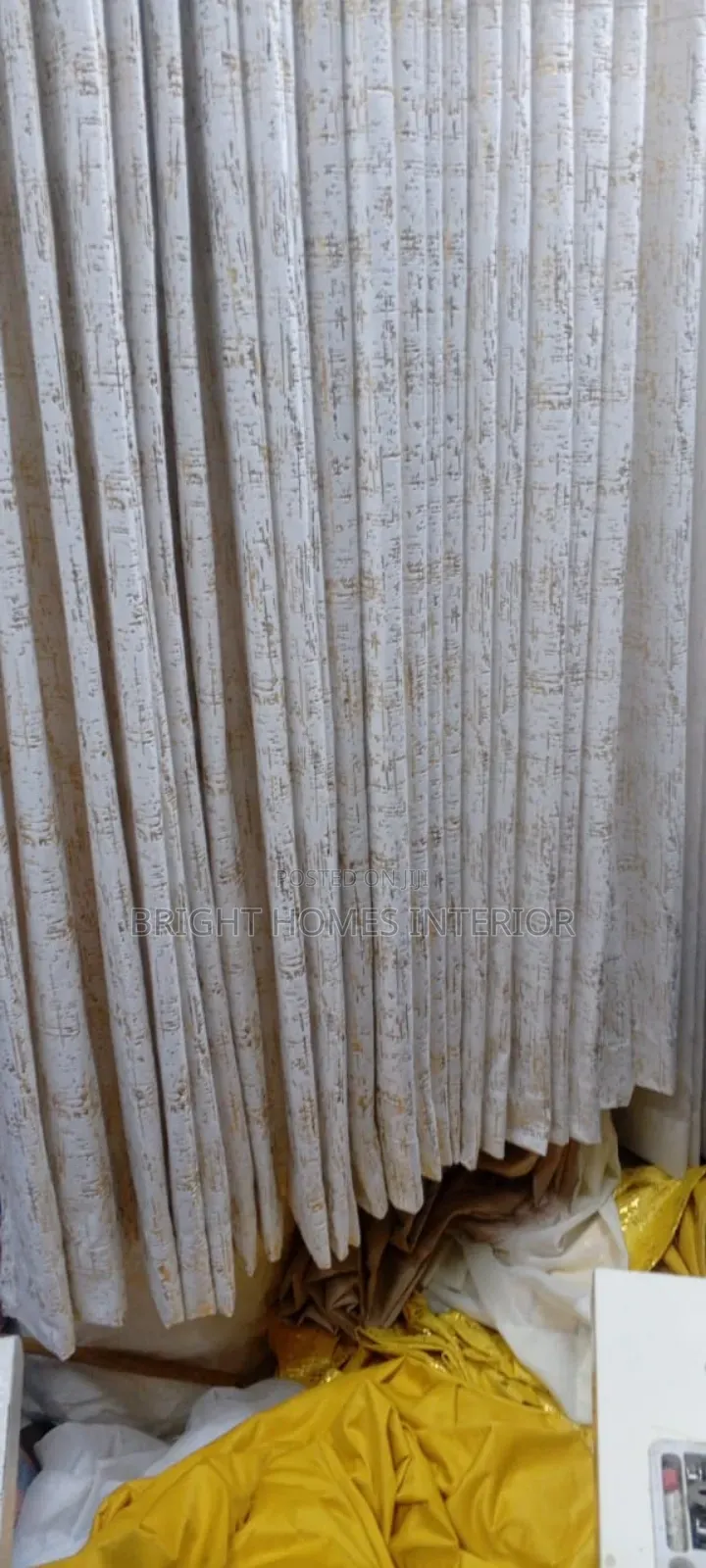 White Curtain White Velvet With Gold Patches Curtain