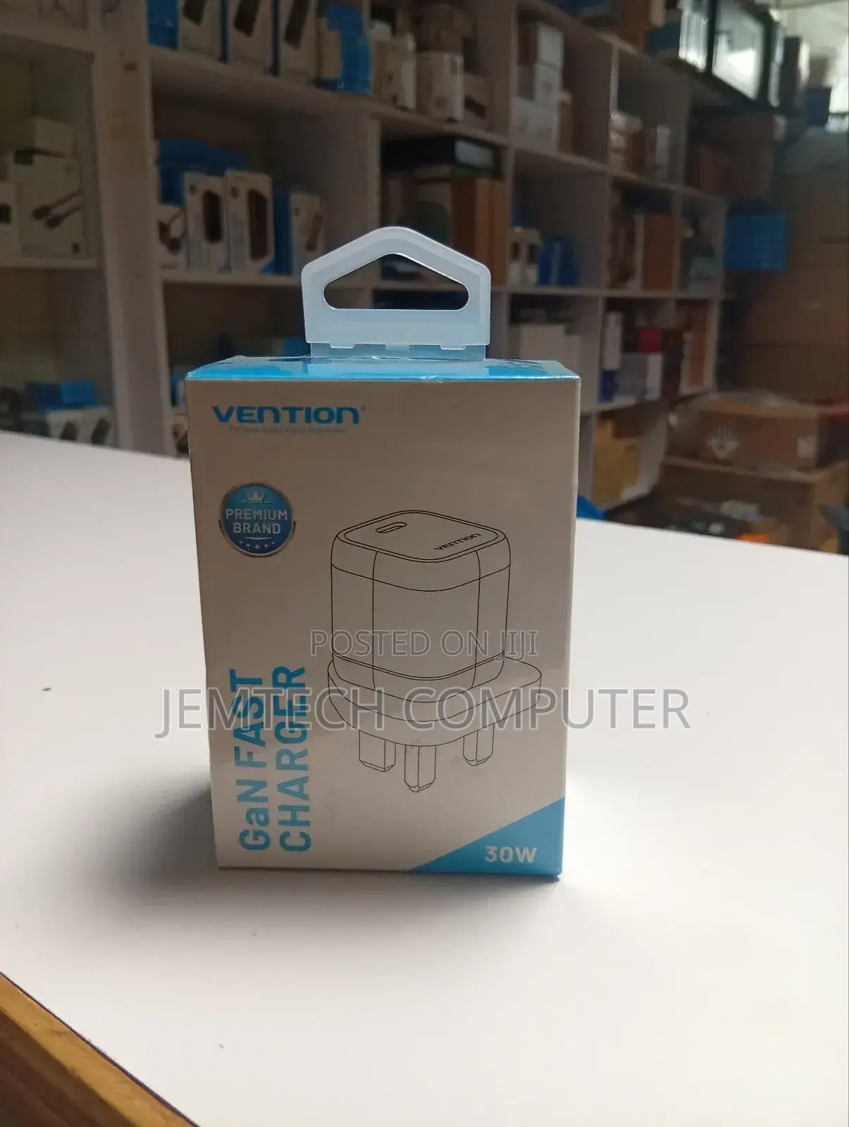 Vention 1-Port Usb-C Gan Charger(30w) Uk-Plug Black