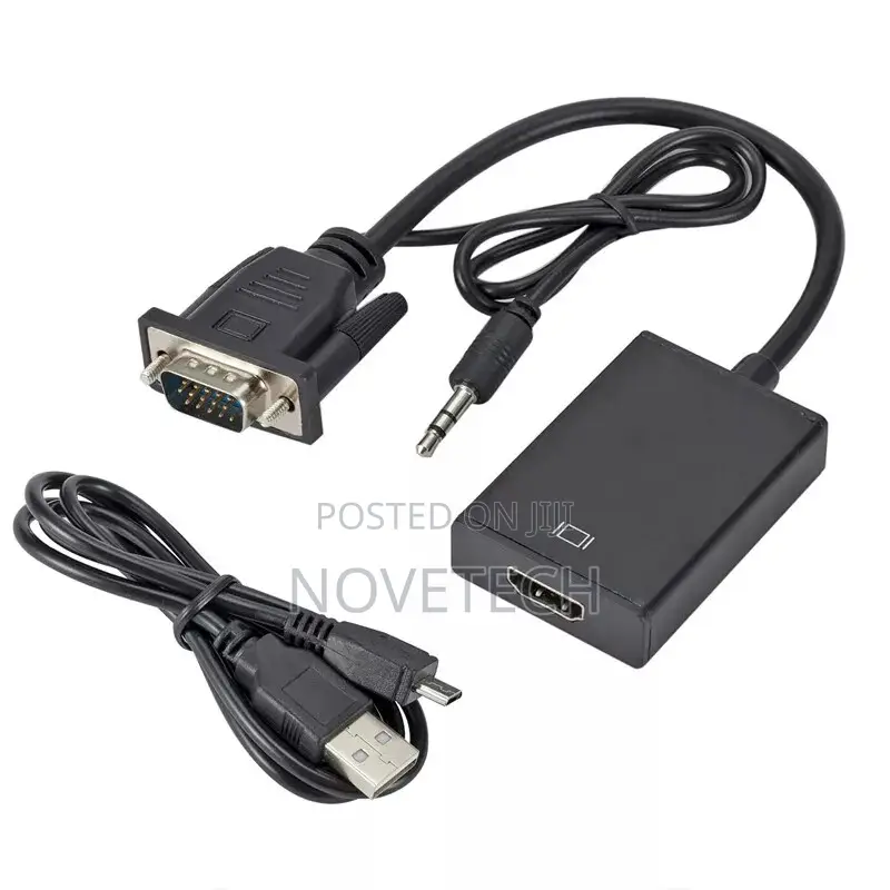 Vga to Hdmi Female Converter Adapter Cable + 3.5mm Audio