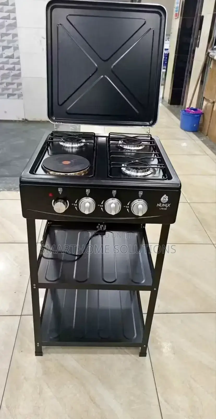 Nunix 3+1 Gas Cooker With Shelves Nu/Nix/4*1