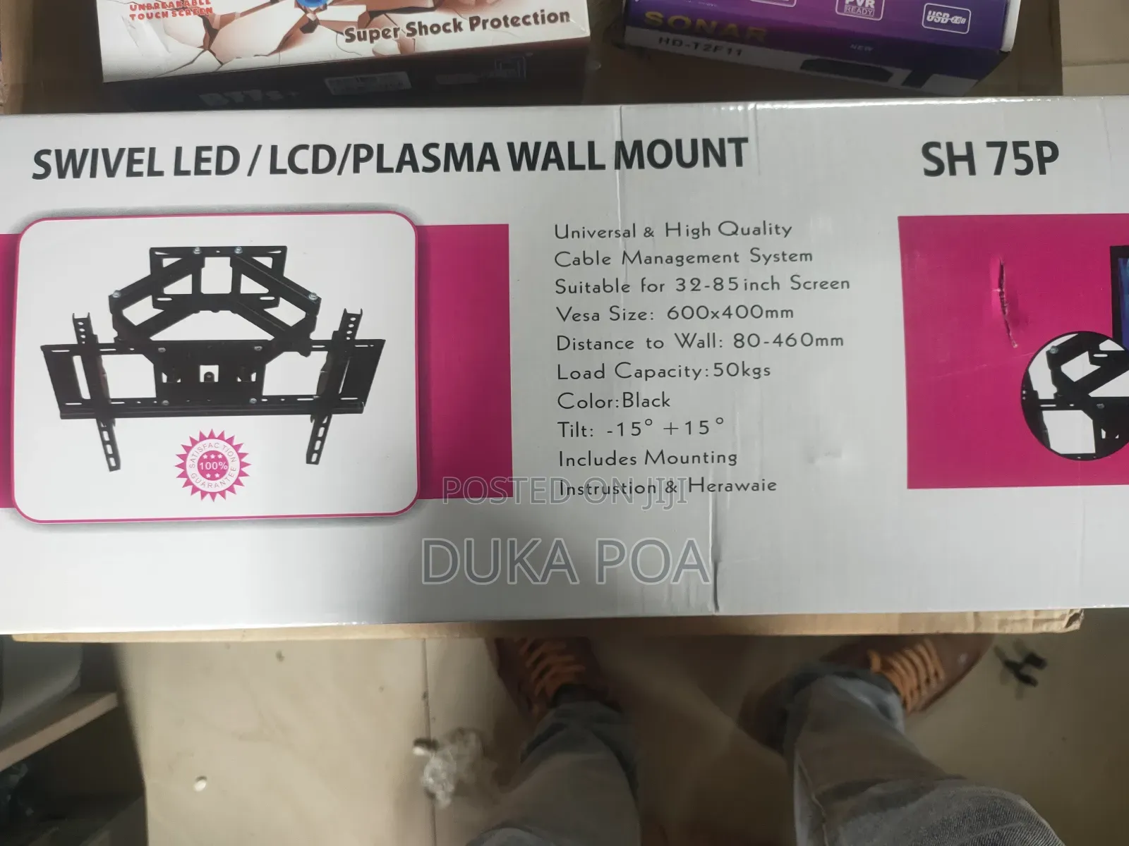 Heavy Duty Wall Mount Double Arm Upto 85 Inches