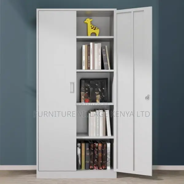Cabinets: Solid Steel 2-Door Locker Office Storage Unit