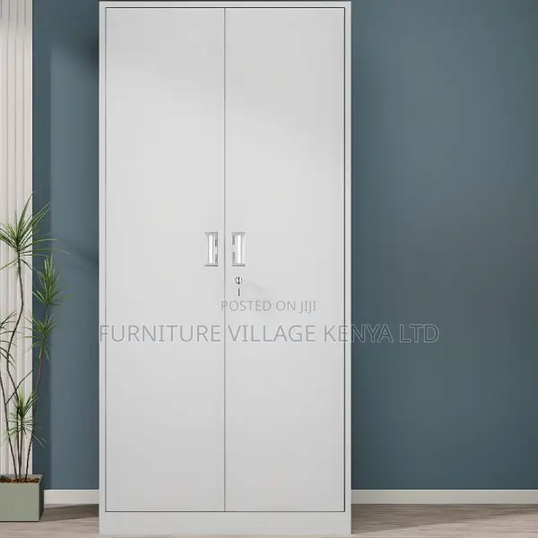 Cabinets: Solid Steel 2-Door Locker Office Storage Unit