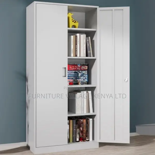 Cabinets: Solid Steel 2-Door Locker Office Storage Unit
