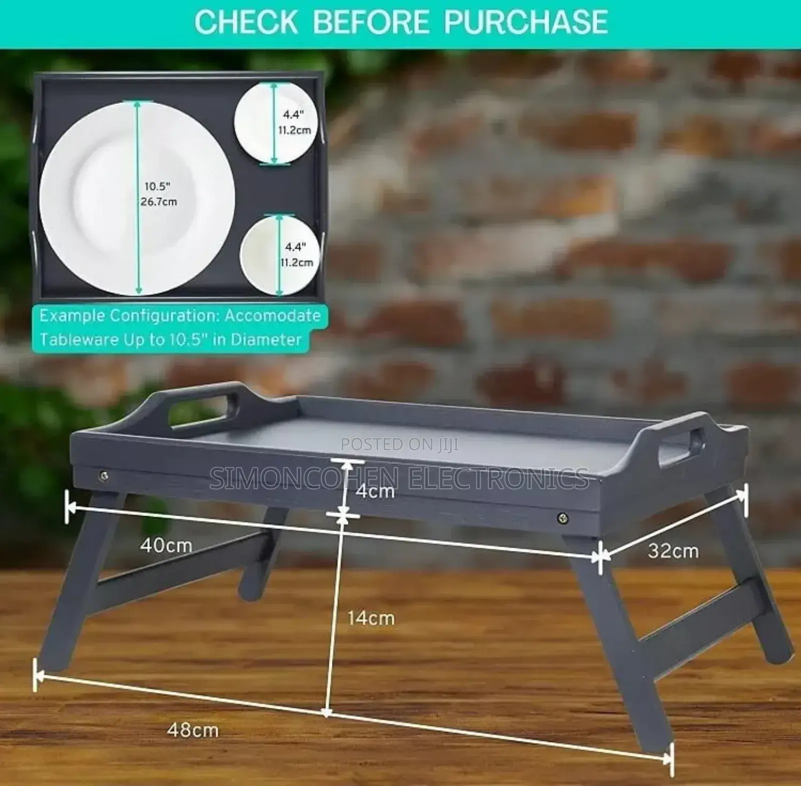Multipurpose Foldable Bamboo Tray