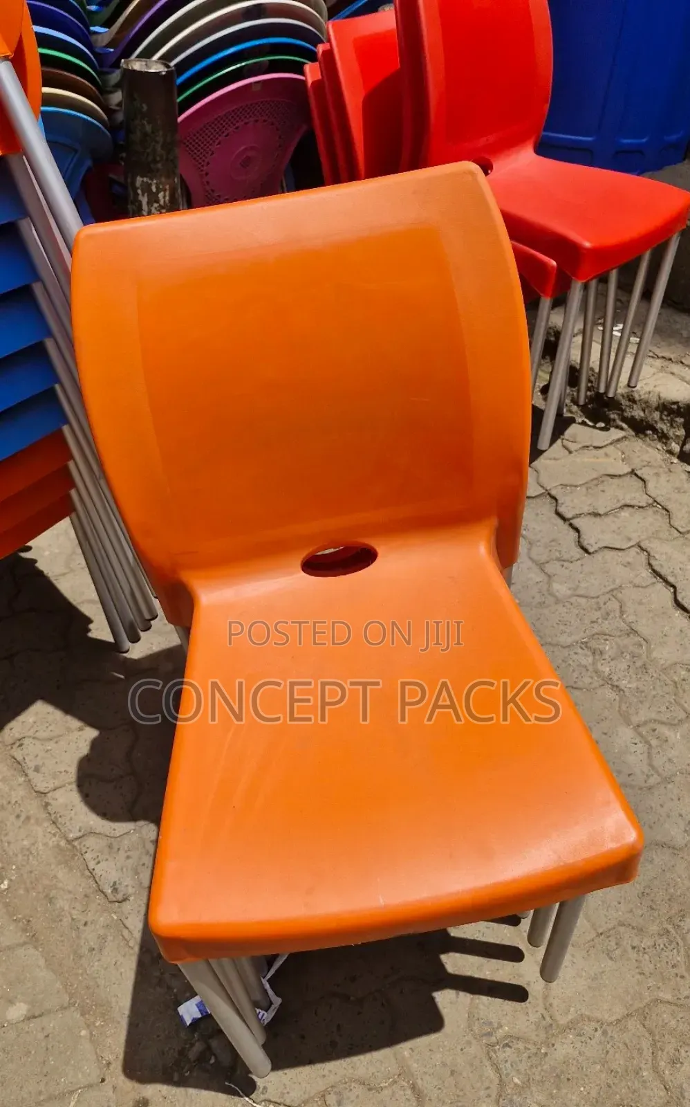 Quality Strong Armless Chairs With Metal Tubing Legs