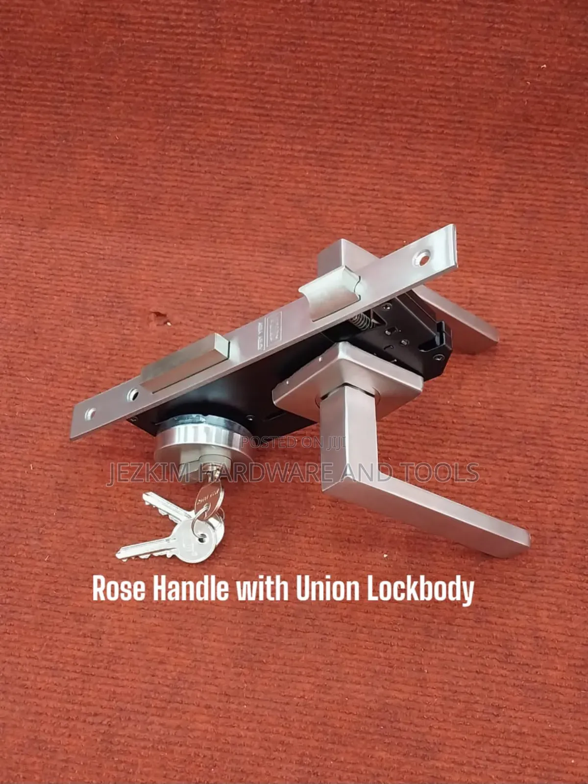 Union Lock With Rose Handles for Steel Door