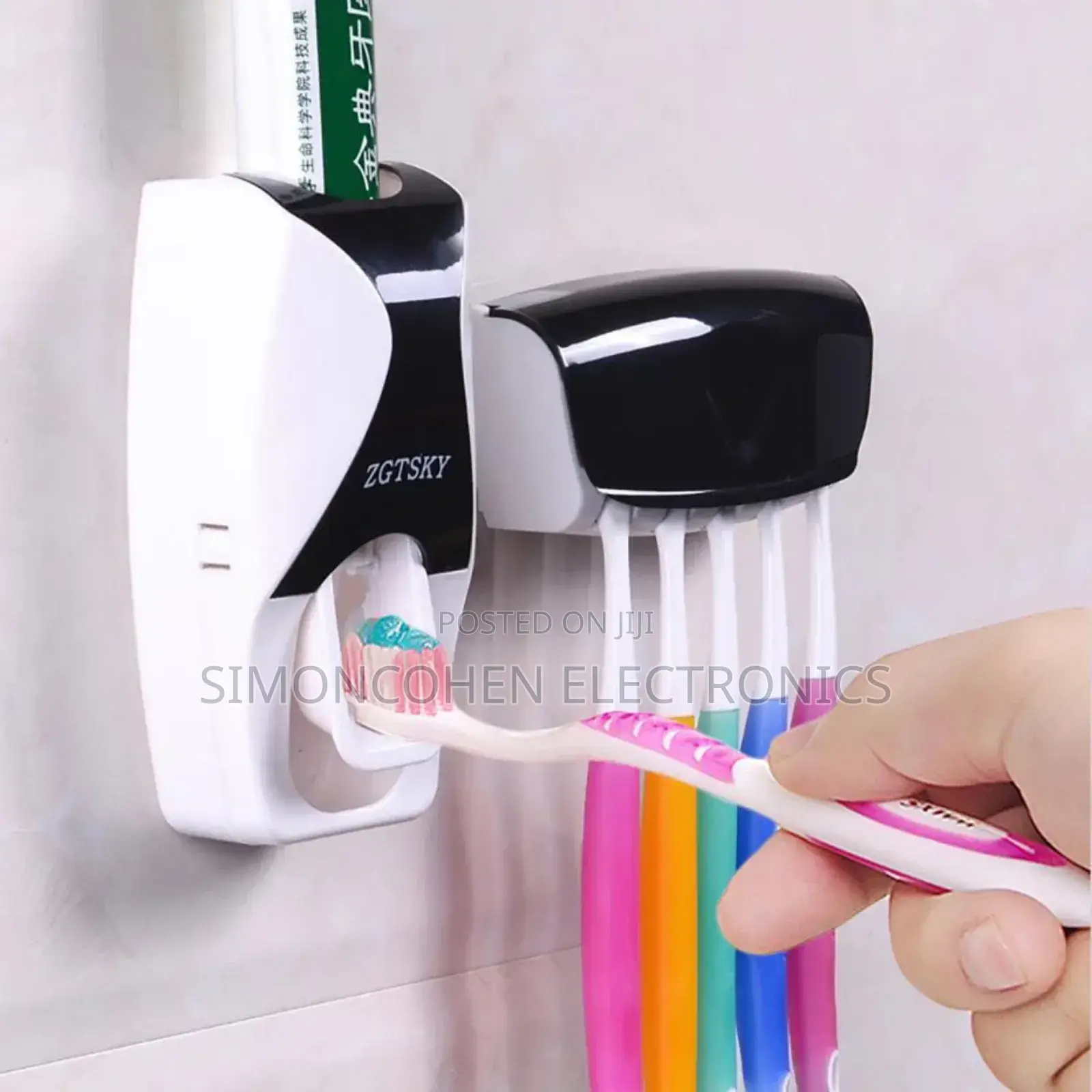Simple Toothpaste Dispenser + 5pcs Toothbrush Holder