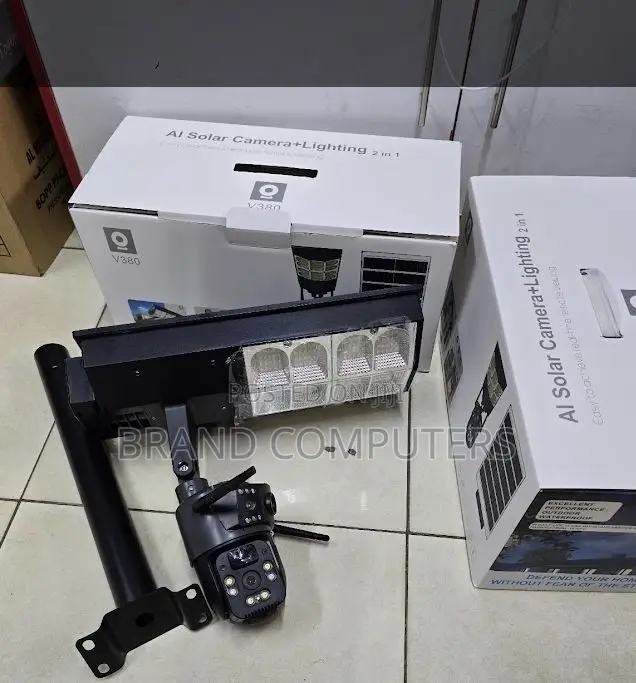 V380 4g CCTV Solar Camera With Solar Floodlights