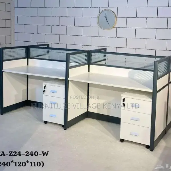 Workstations: 4-Person Modular Office Workspace