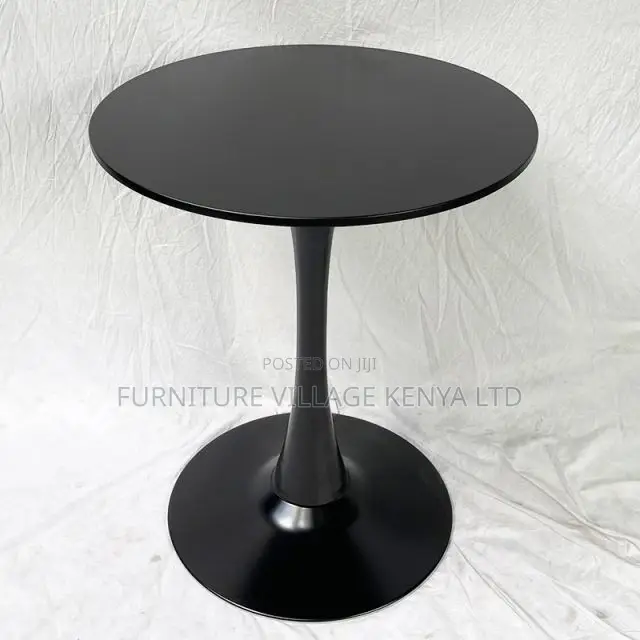 Dining Tables:Marble Top Round Tulip Table With Iron Base