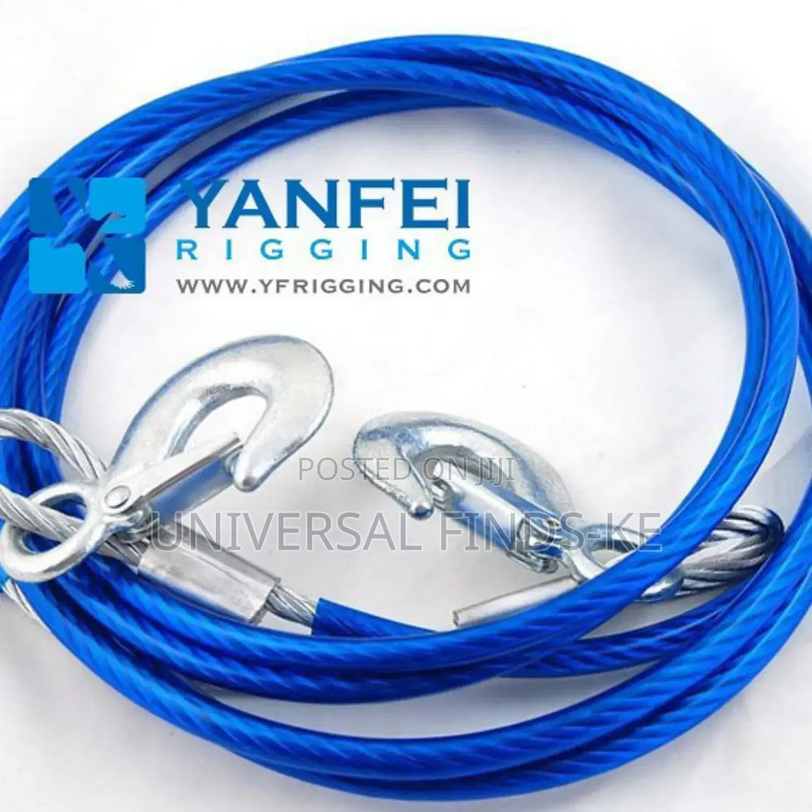 Heavy-Duty Tow Cable With Steel Hooks – 3m (Blue)