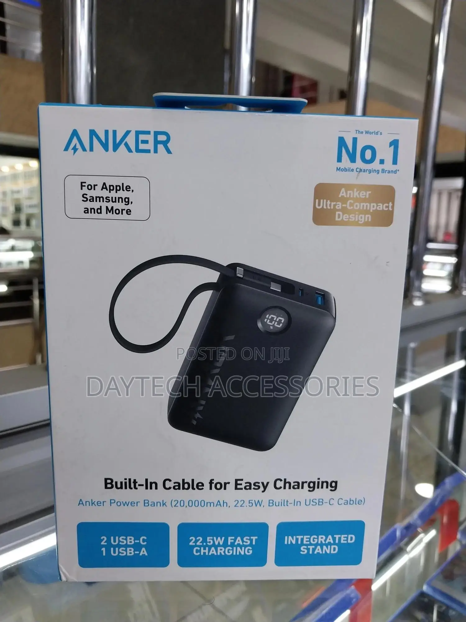 Anker 335 Powerbank Powercore 22.5w Built-in Usb-C Cable
