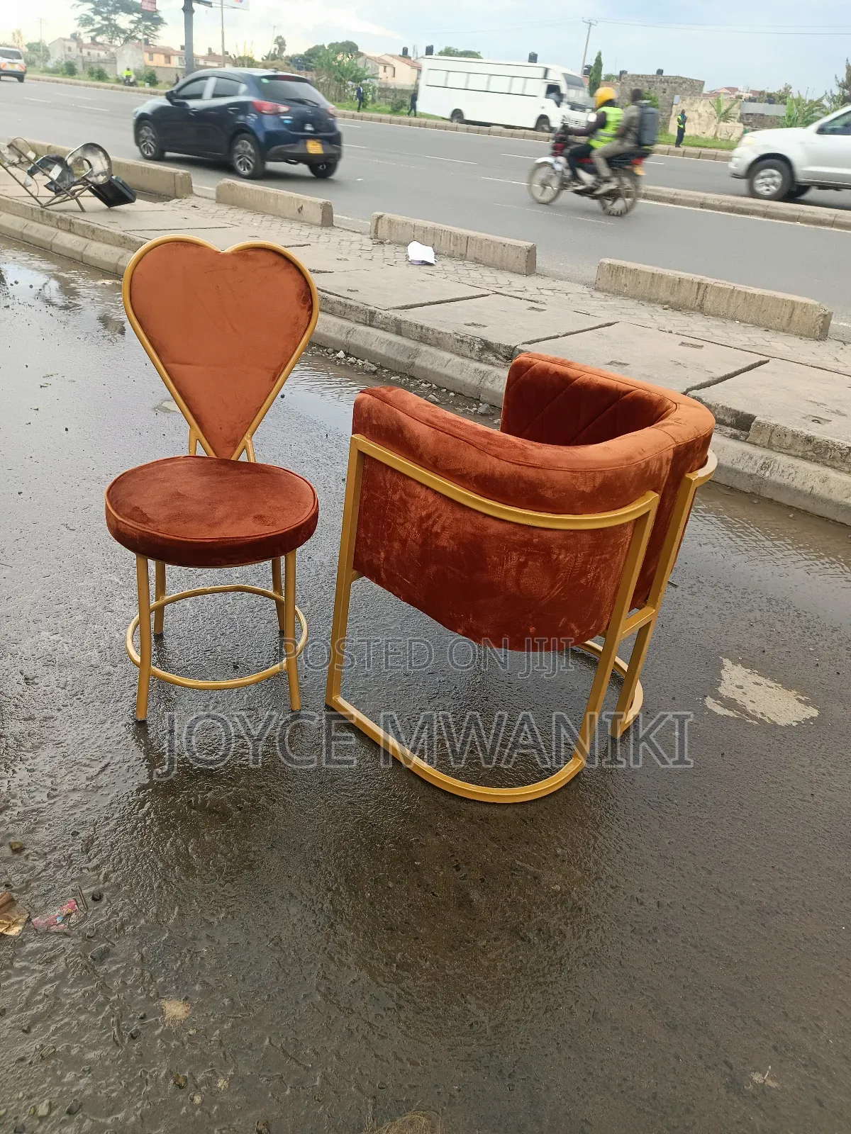 2 Pieces Manicure Seats, Burnt Orange 
