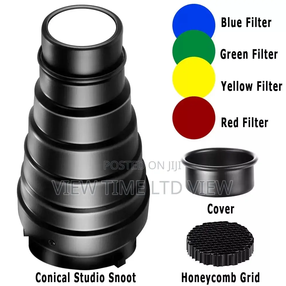 Adjustable Universal Conical Studio Snoot Honeycomb Grid