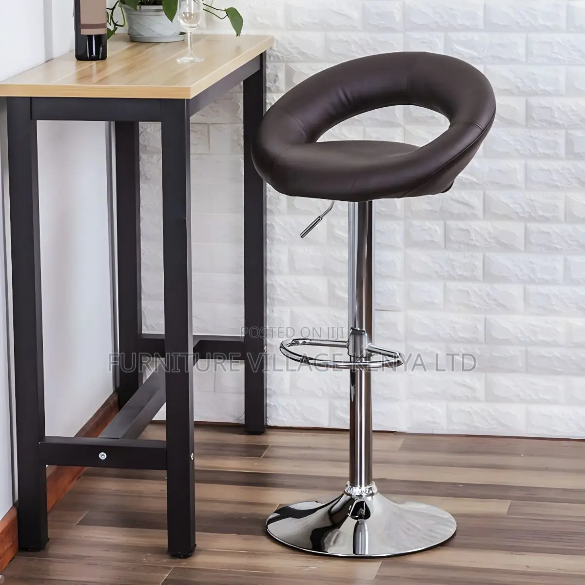 Home Chairs:Contemporary Silver Leather Office Bar Stool