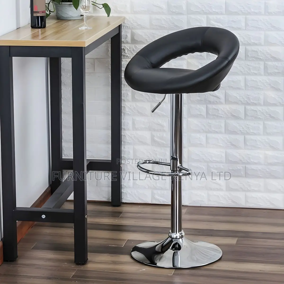 Home Chairs:Contemporary Silver Leather Office Bar Stool