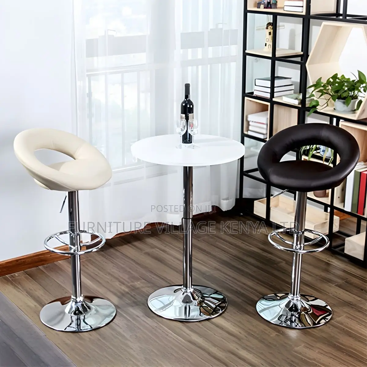 Home Chairs:Contemporary Silver Leather Office Bar Stool