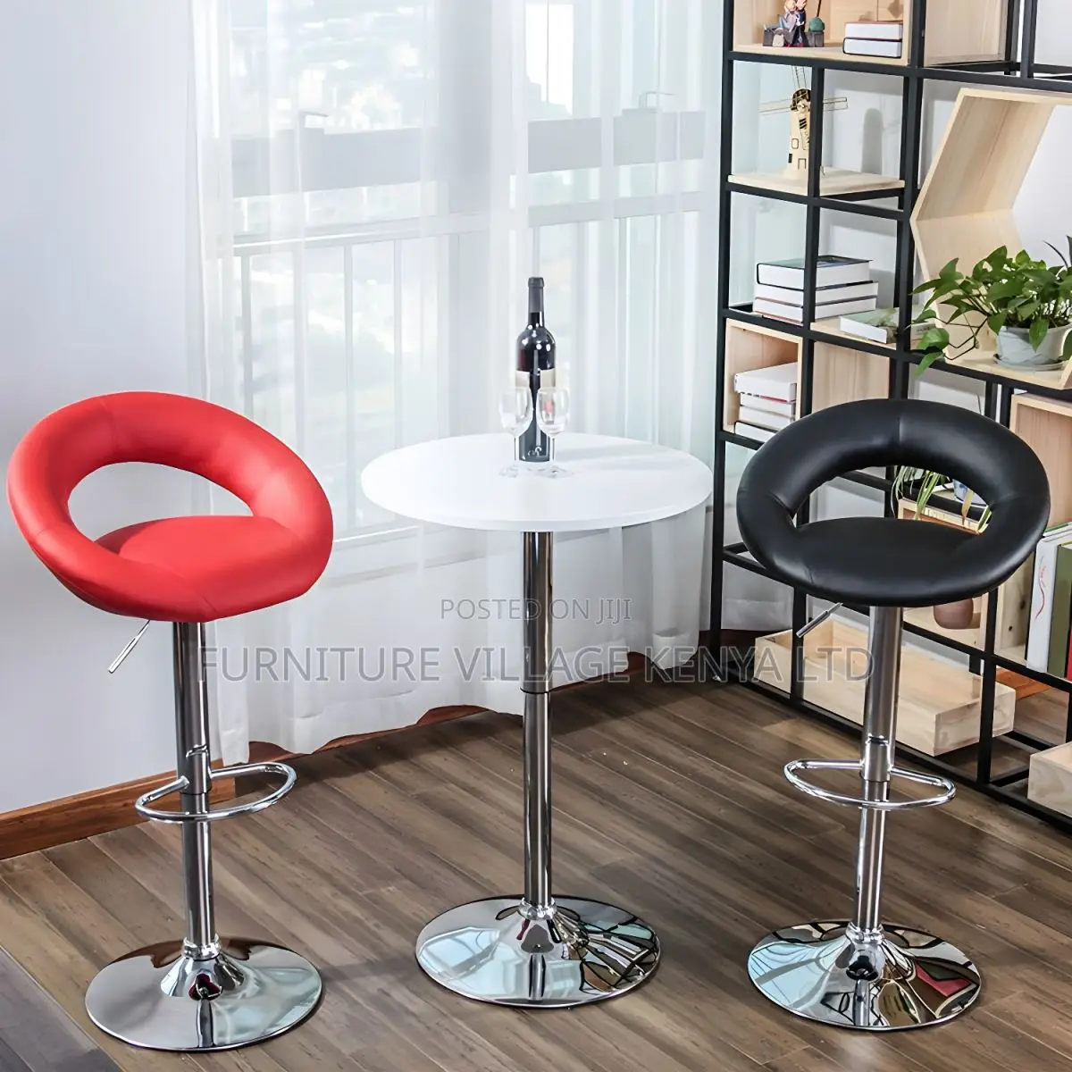 Home Chairs:Contemporary Silver Leather Office Bar Stool