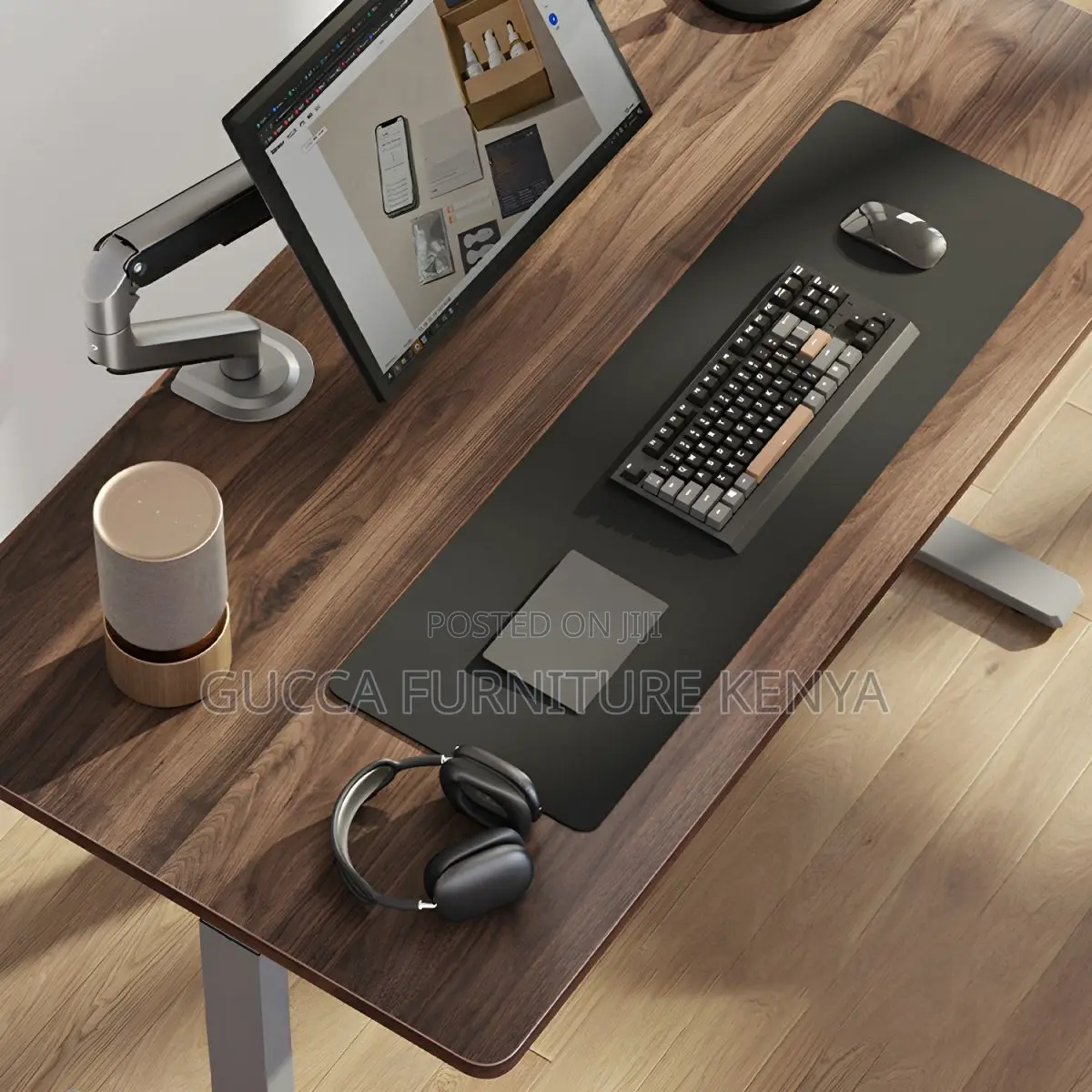 Office Tables:120cm Modern Standing Desk – White Wood