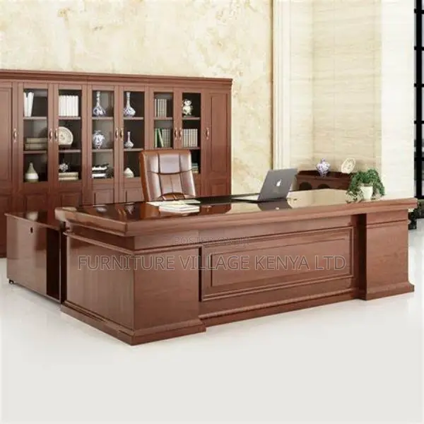 Office Tables:180cm Leadership Desk Set With Side Storage