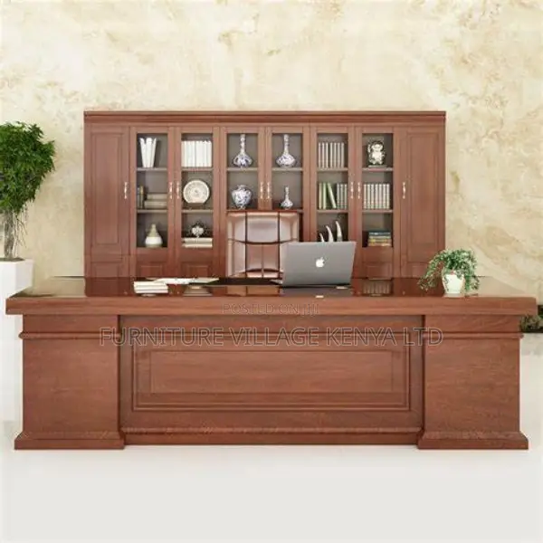 Office Tables:180cm Leadership Desk Set With Side Storage