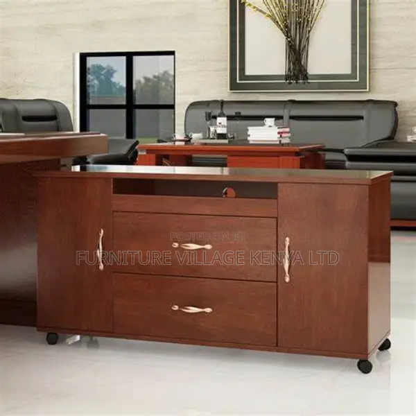 Office Tables:180cm Leadership Desk Set With Side Storage