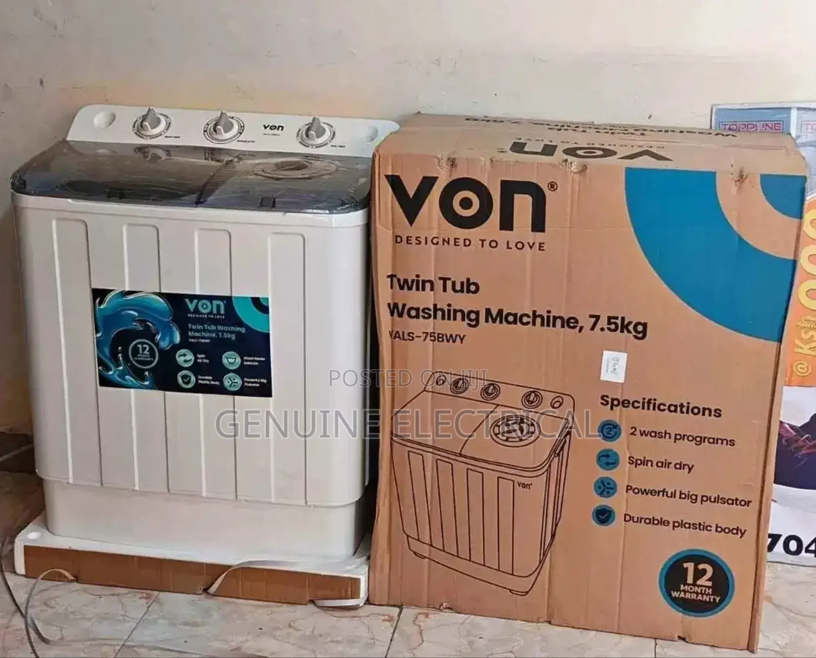 Von Semiautomatic 8kgs Washing Machine