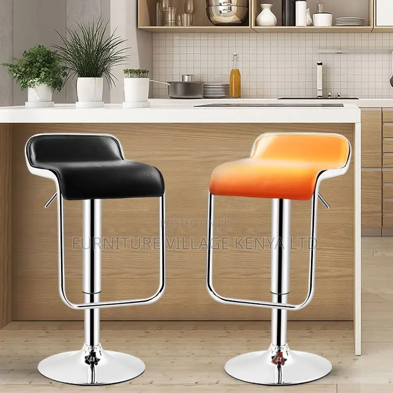 Home Chairs:Adjustable Leather Bucket-Seat Bar Stool