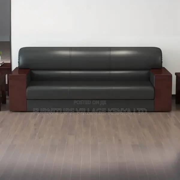 Office Sofas:Modern 5-Seater Synthetic Leather Office Couch