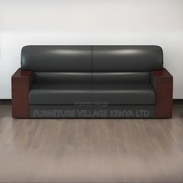 Office Sofas:Modern 5-Seater Synthetic Leather Office Couch