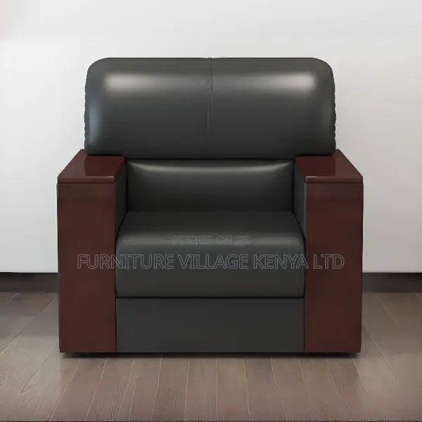 Office Sofas:Modern 5-Seater Synthetic Leather Office Couch