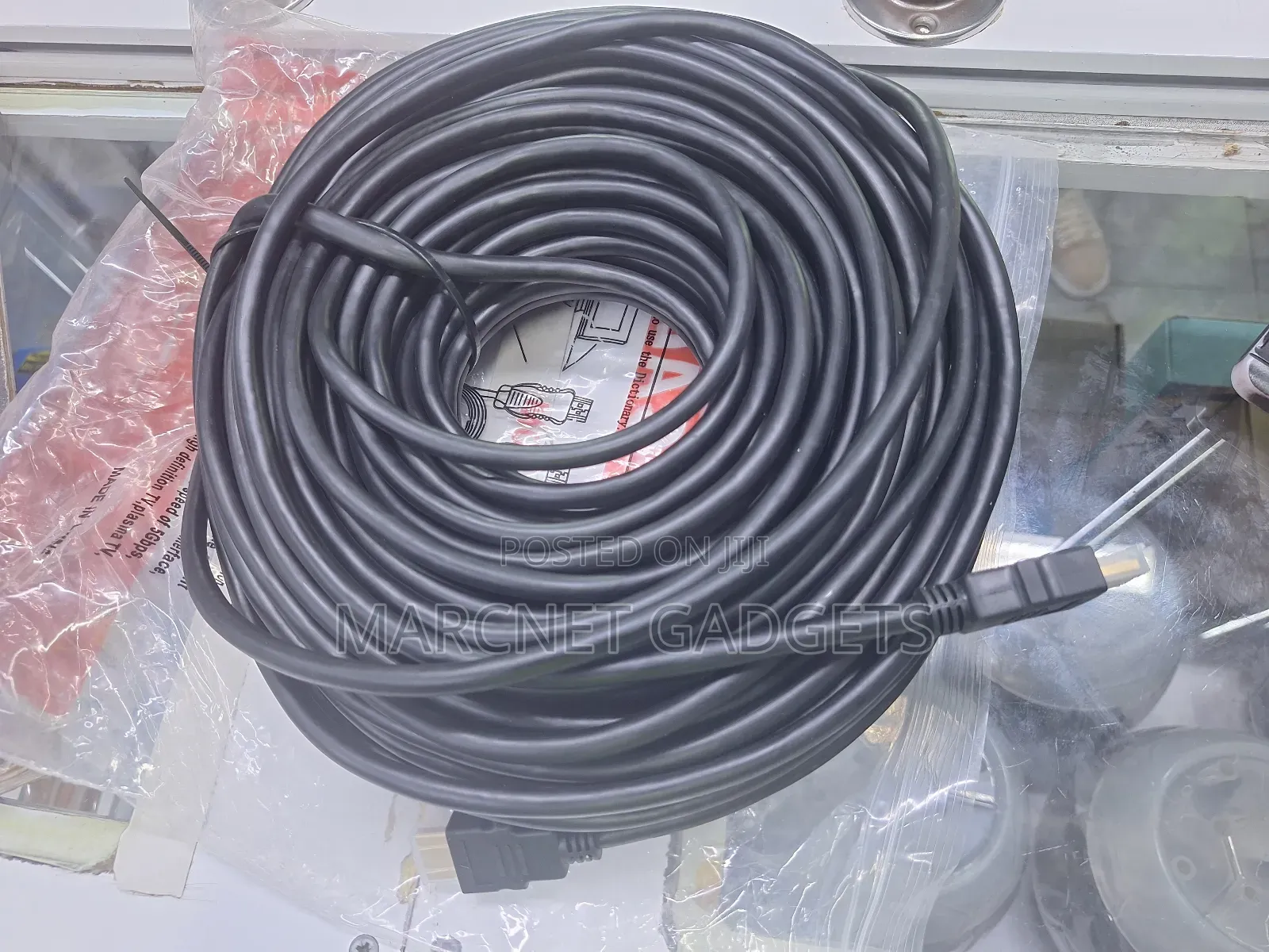 30m Black Flexible Rubber Coated Hdmi to Hdmi Cable Full Hd