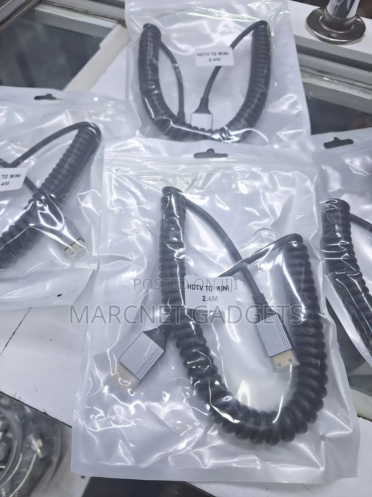 Flexible Mini Hdmi to Hdmi Spiral Spring Cable 2.4m Long