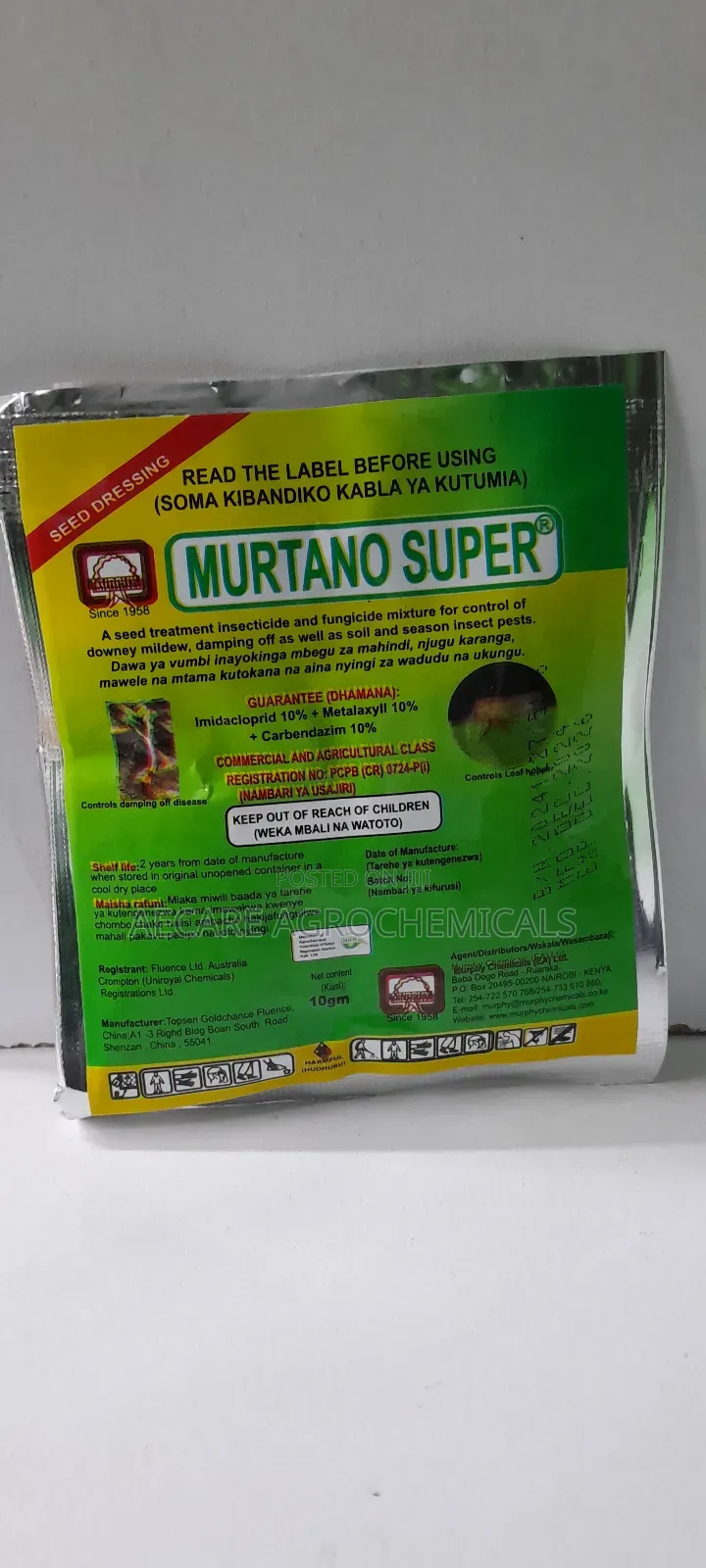 Murtano Super Seed Treatment Insecticide & Fungicide 10gram