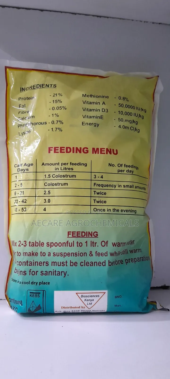 Calf Milk Replacer 1kg/2kg/5kg New Advance Fugamil