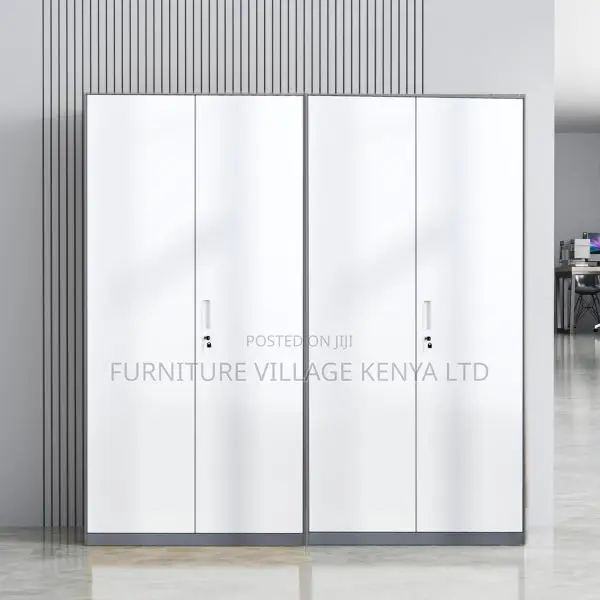 Cabinets:2-Door Steel Storage Locker in Modern Gray