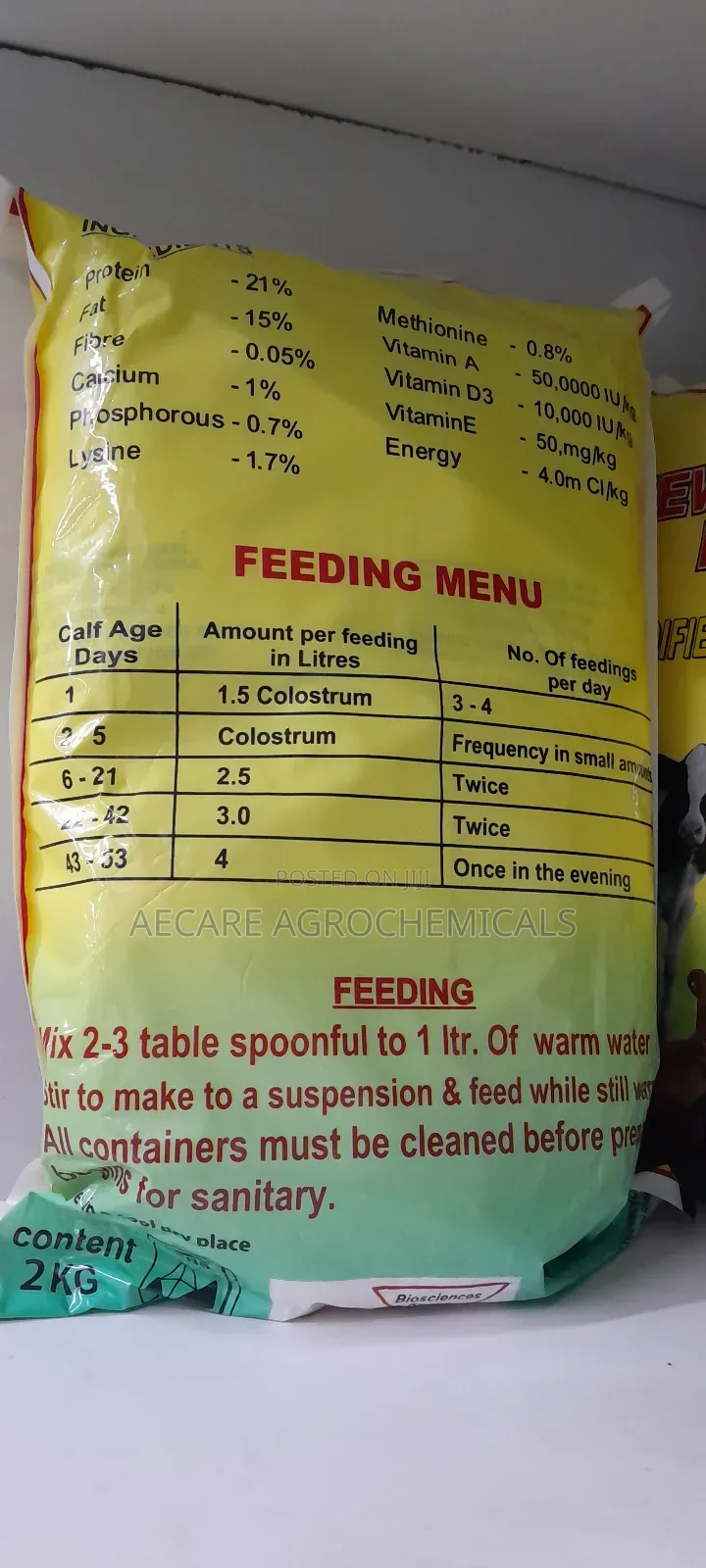 Calf Milk Replacer 1kg/2kg/5kg New Advance Fugamil