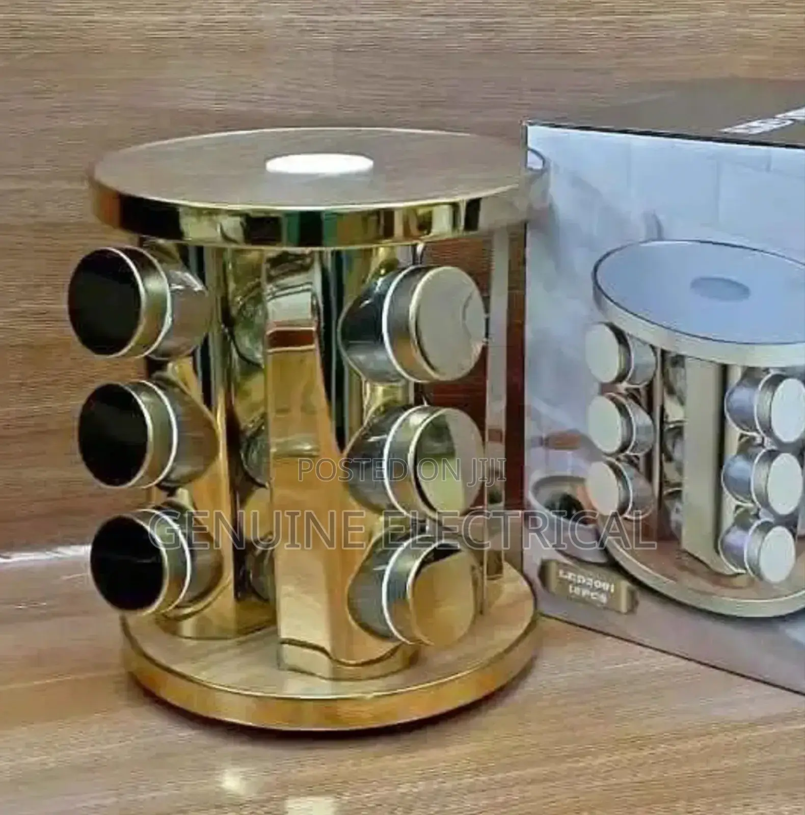 12 Piece Square Shape Revolving Steel Spice Rack