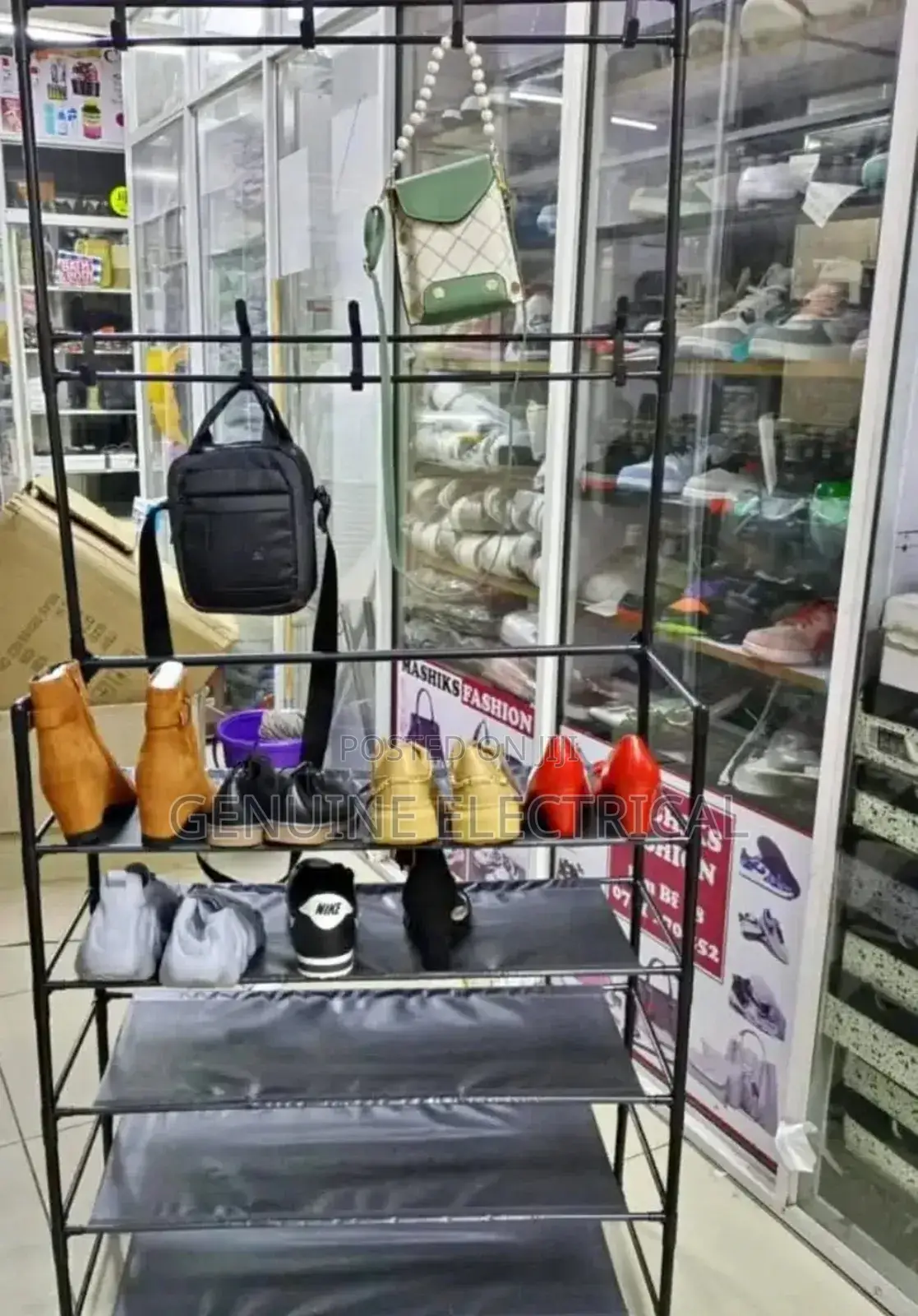 Portable Shoe Rack With Hangers