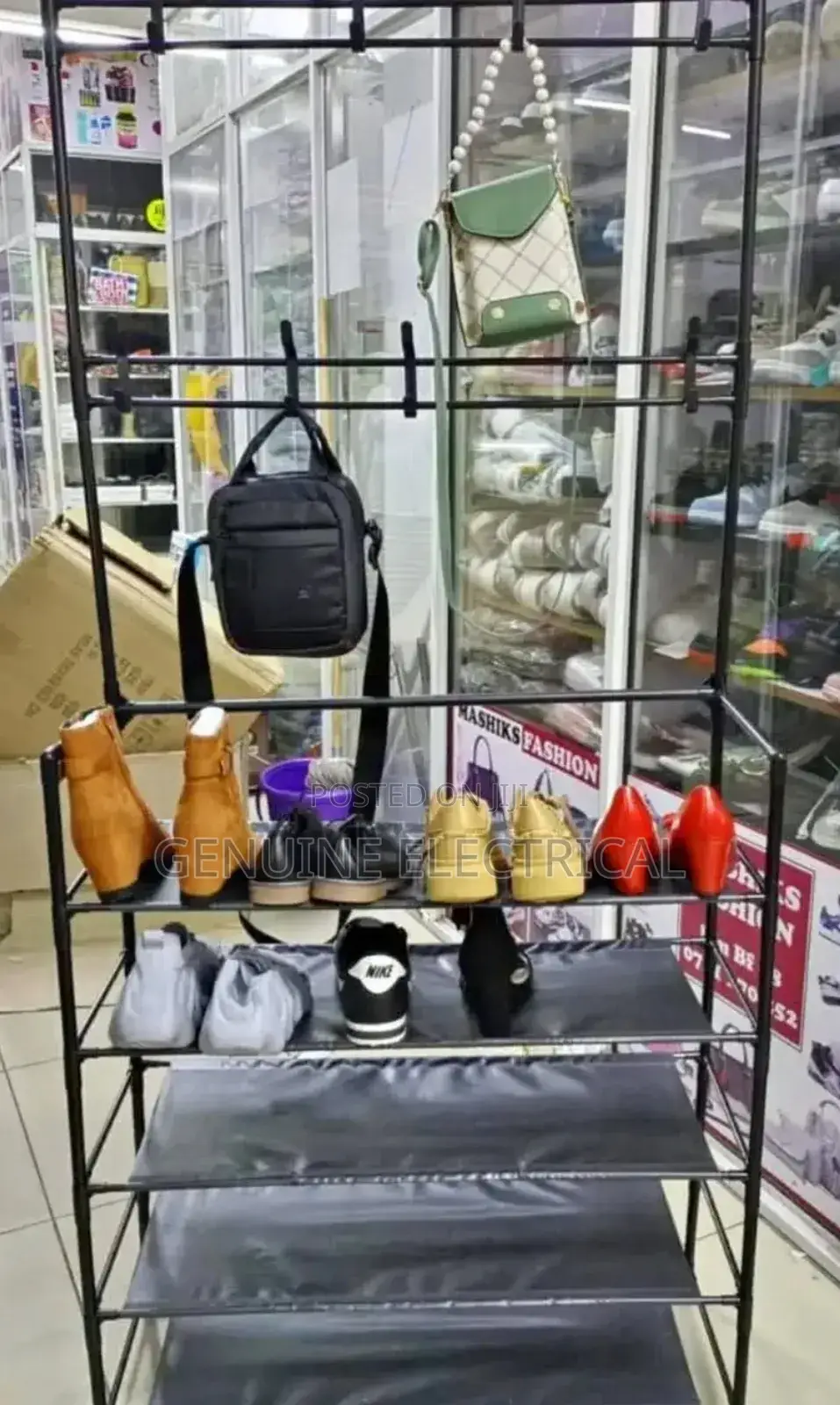 Shoe Rack With Built-in Hanger for Easy Storage