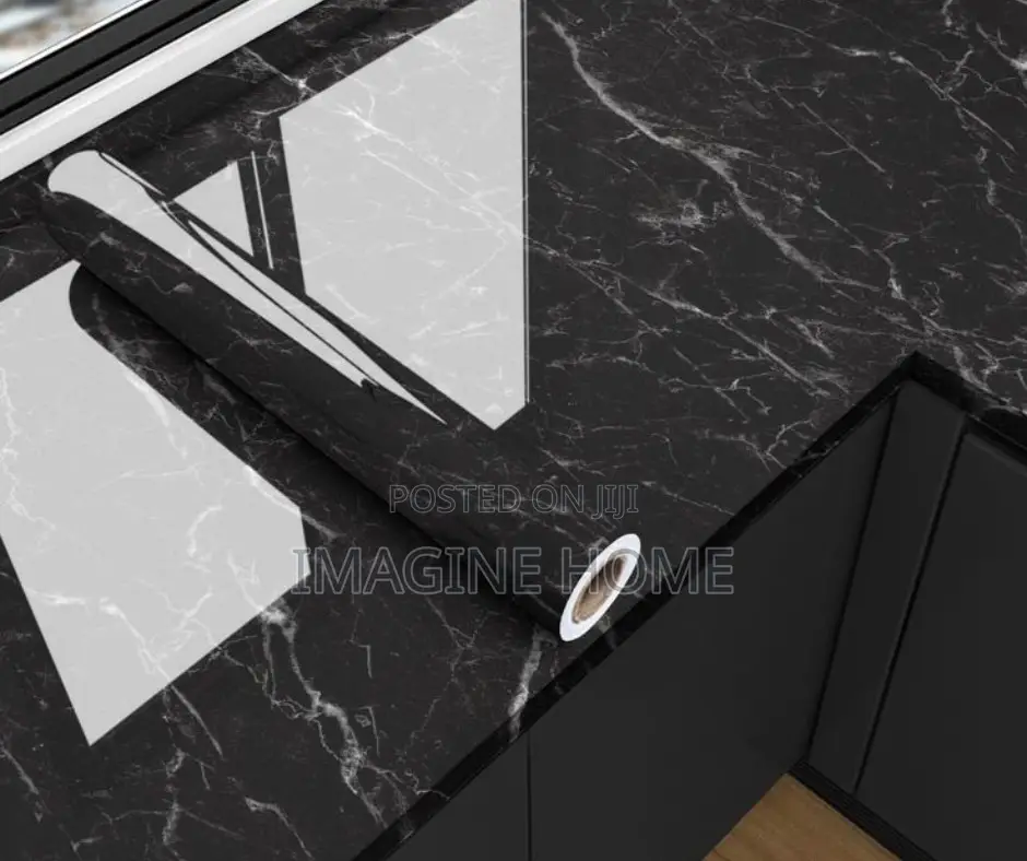 Black Shade Marble Contact Paper