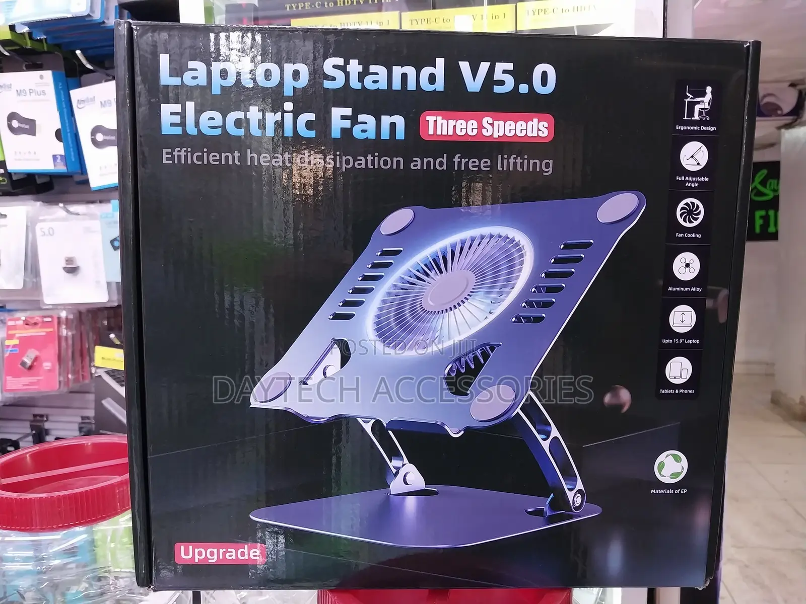 Foldable Adjustable Laptop Stand Cooling Fan