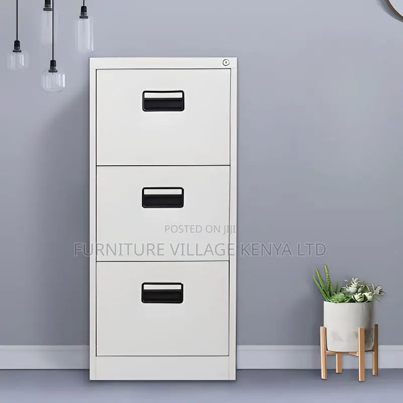 Cabinets:3-Drawer Filing Unit With Sturdy Steel Frame