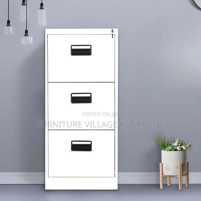 Cabinets:3-Drawer Filing Unit With Sturdy Steel Frame