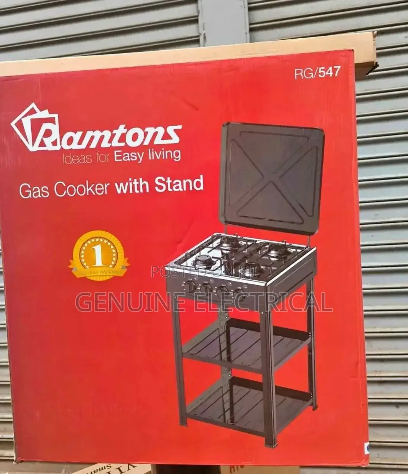 Ramtons Rg/547, Cooker 4 Burner Stainless Steel Stand ;