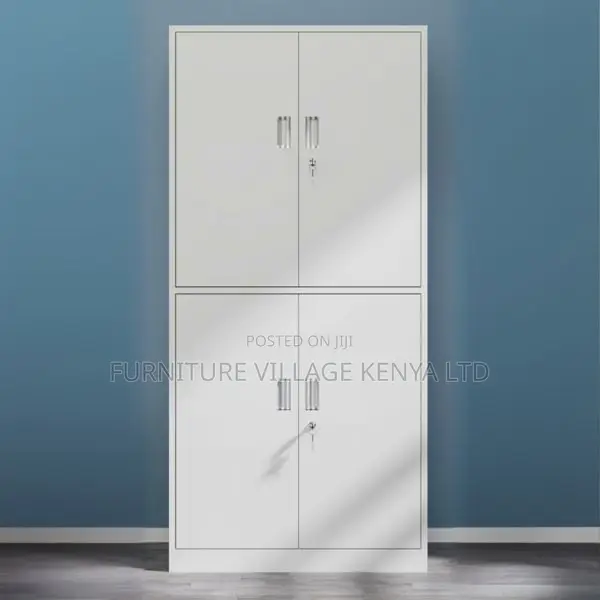 Cabinets:Tall Steel 4-Door Office Storage Cabinet